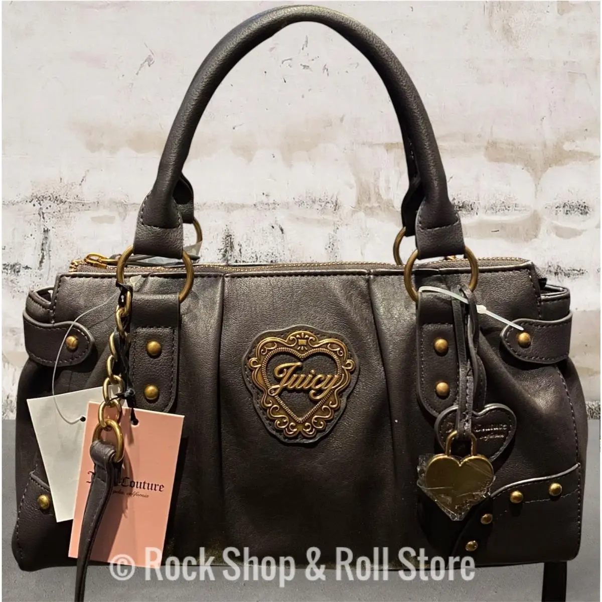 Juicy Couture In Her Juicy Era Chocolate Brown Crossbody Satchel Heart