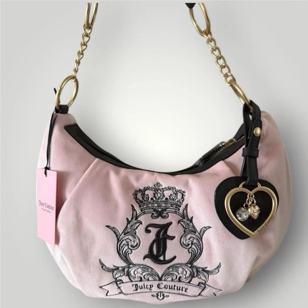 Juicy Couture Pink Clay Need More Juicy Hobo Shoulder Bag W/heart Charm