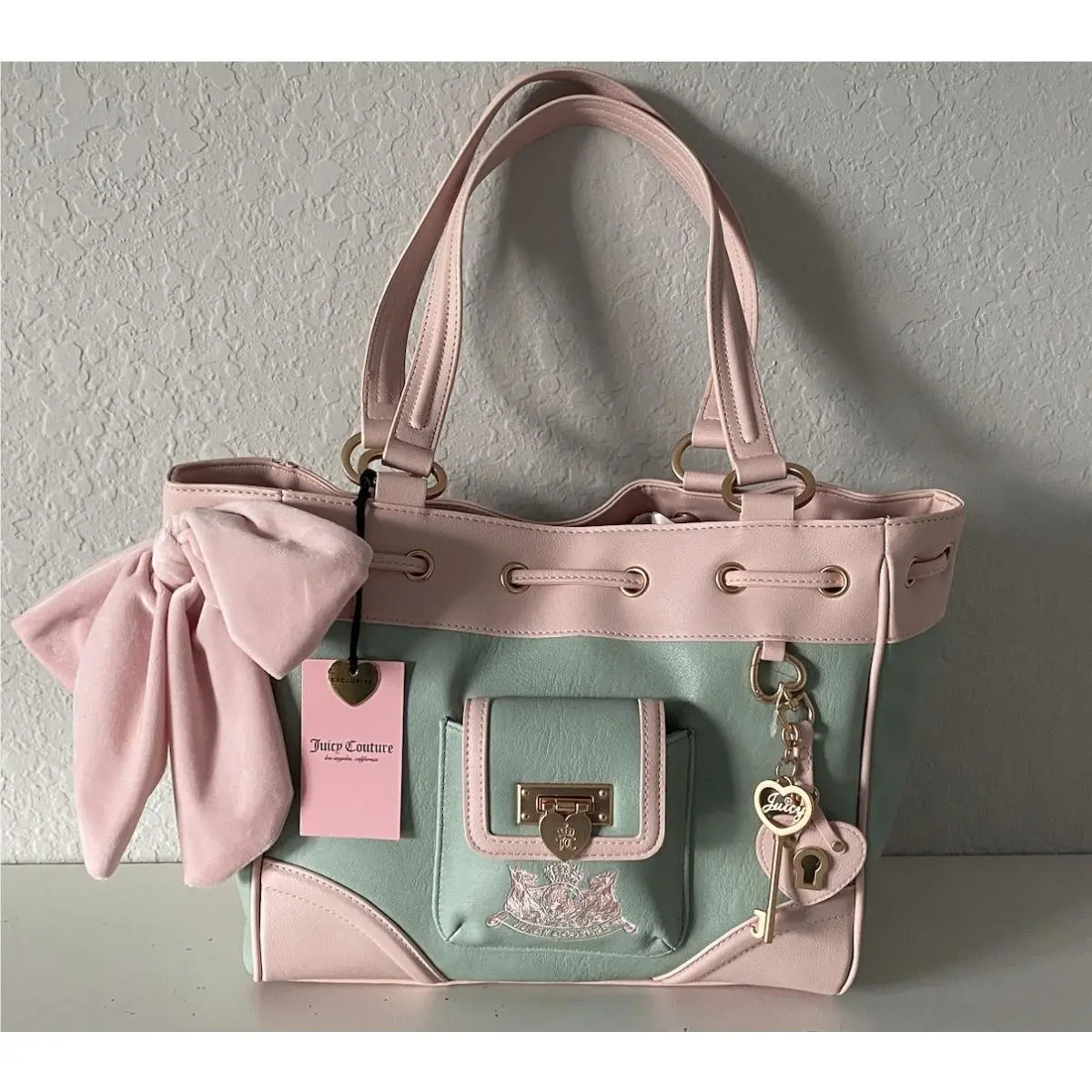 Exclusive Royal To Juicy Tote Daydreamer Frosty Green W/charm by Juicy Couture