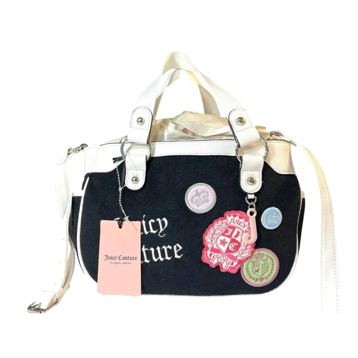 Juicy Couture Girls Rule Mini Tote with Shoulder Strap - Liquorice Black