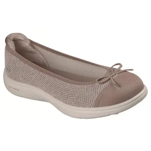 Womens Skechers ON The GO Flex Radiant Bow Tique Brown Knit Shoes