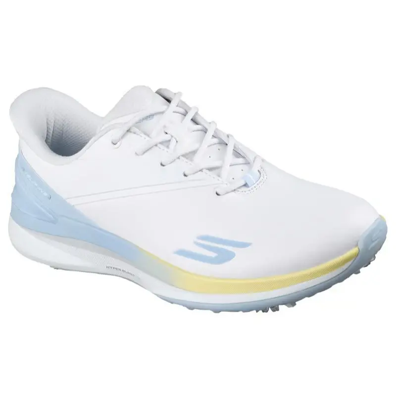 Womens Skechers Slip Ins Golf Blade Tour White Light Blue Leather Shoes