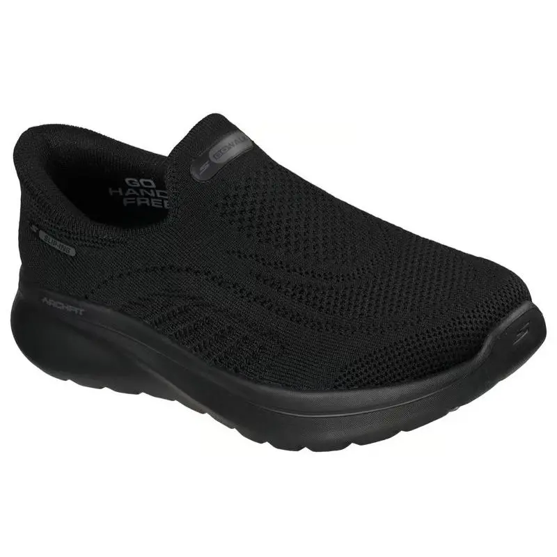 Womens Skechers Slip Ins Relaxed Fit GO Walk Arch Fit N-joy Black Knit