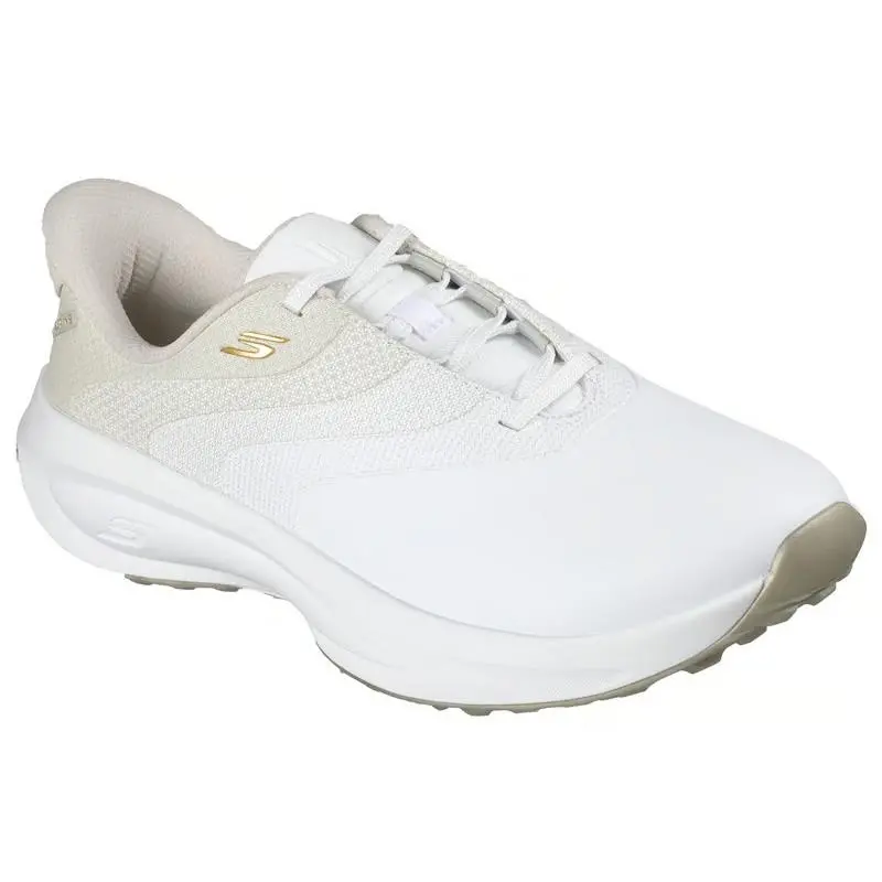 Womens Skechers Slip Ins Golf Waterproof Flow SI White Natural Mesh Shoes