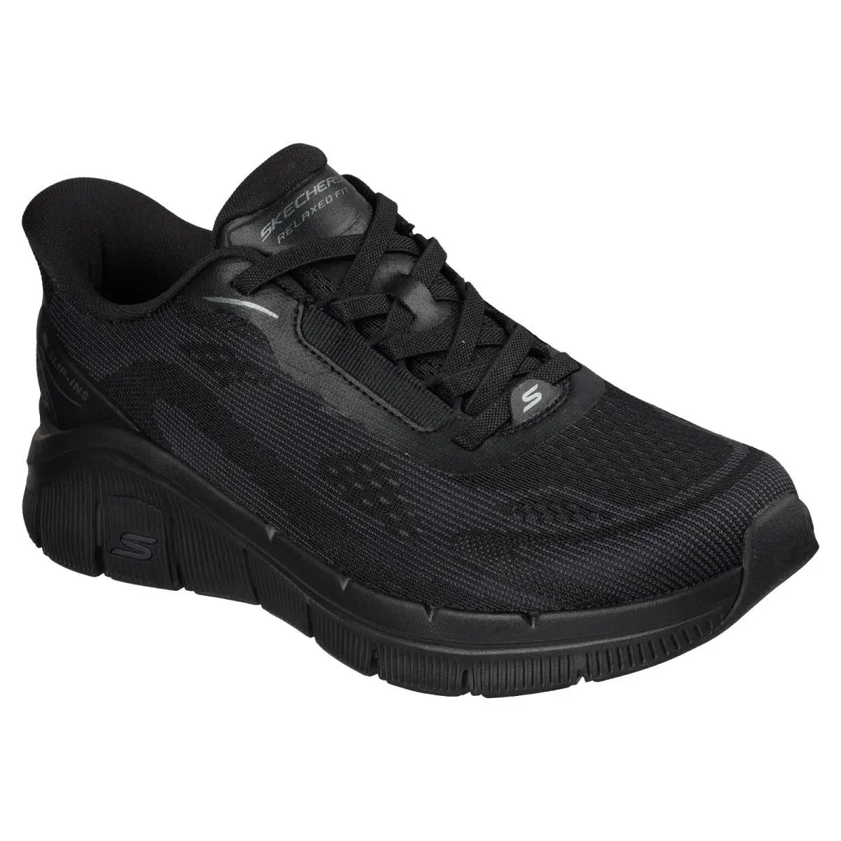 Men`s Skechers Shoes Black Slip Ins Relaxed Fit Mesh Comfort Memory Foam 233218