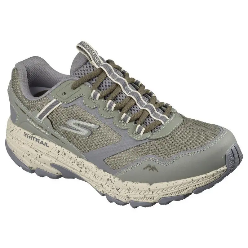 Womens Skechers Waterproof GO Run Trail Altitude 2.0 Ravine Olive Gray Mesh