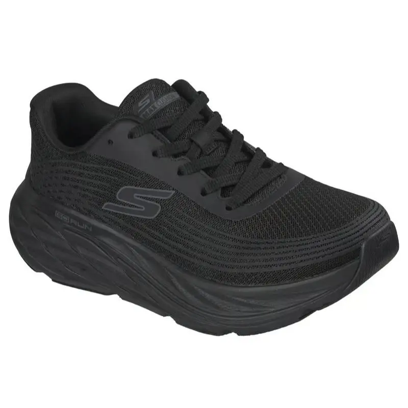 Womens Skechers Max Cushioning Elite 3 Valares Black Mesh Shoes - Black