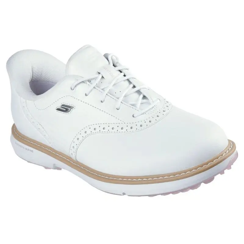 Womens Skechers Slip Ins Waterproof GO Golf Prestige SL White Pink Leather
