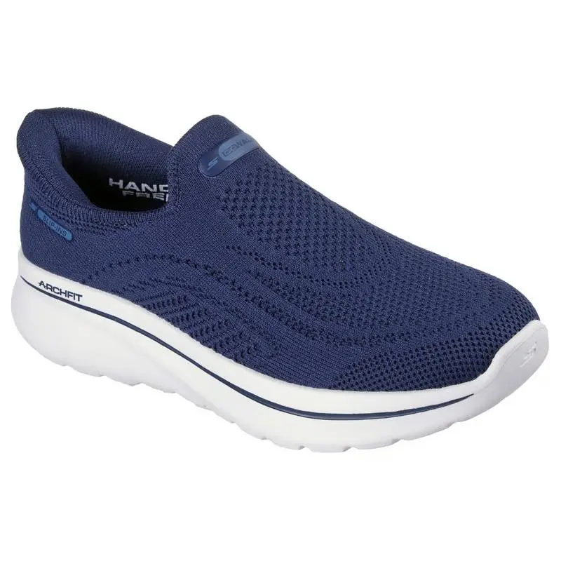 Womens Skechers Slip Ins Relaxed Fit GO Walk Arch Fit N-joy Navy White Knit