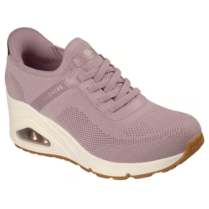 Womens Skechers Slip Ins Uno Wedge Slip N Mauve Knit Shoes