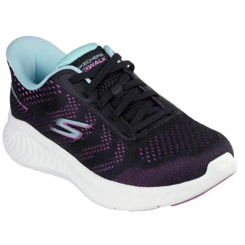 Womens Skechers Slip Ins GO Walk Now Khloe Black Purple Mesh Shoes