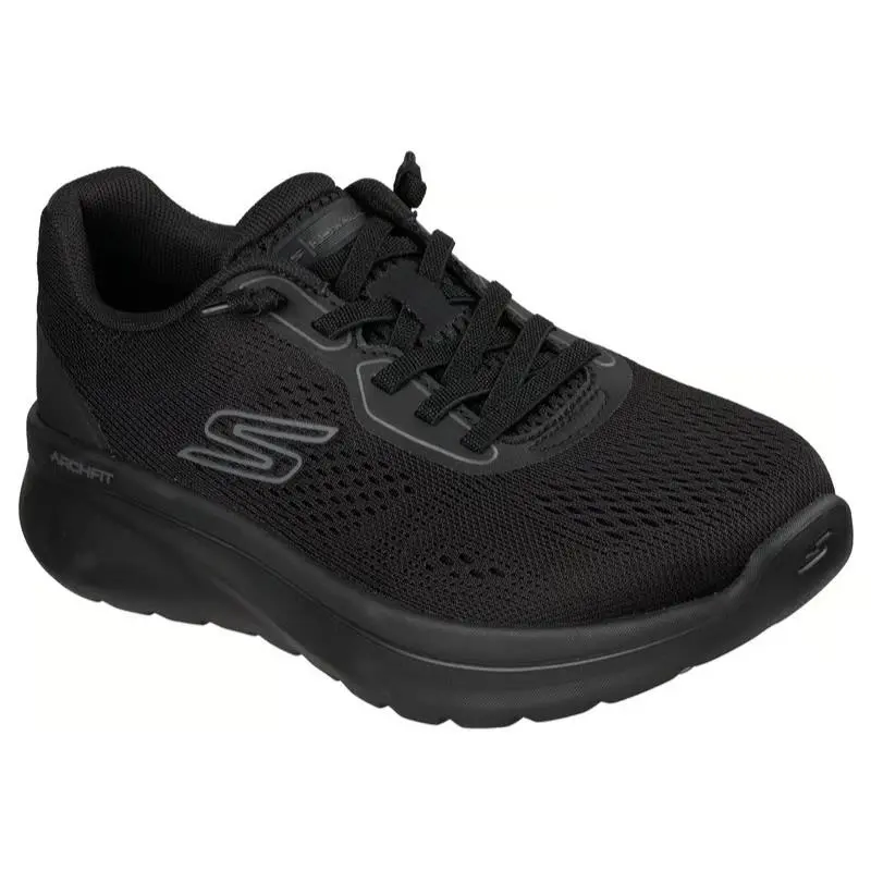 Womens Skechers Relaxed Fit GO Walk Arch Fit N-joy Ellie Black Mesh Shoes