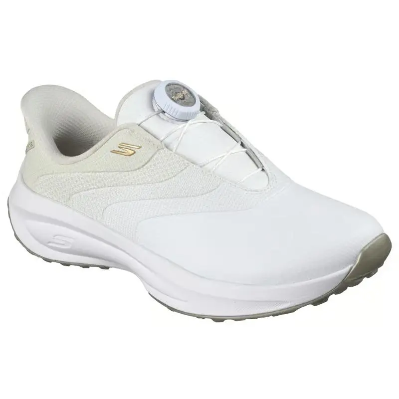 Womens Skechers Slip Ins Golf Waterproof Flow SI Twist White Natural Mesh