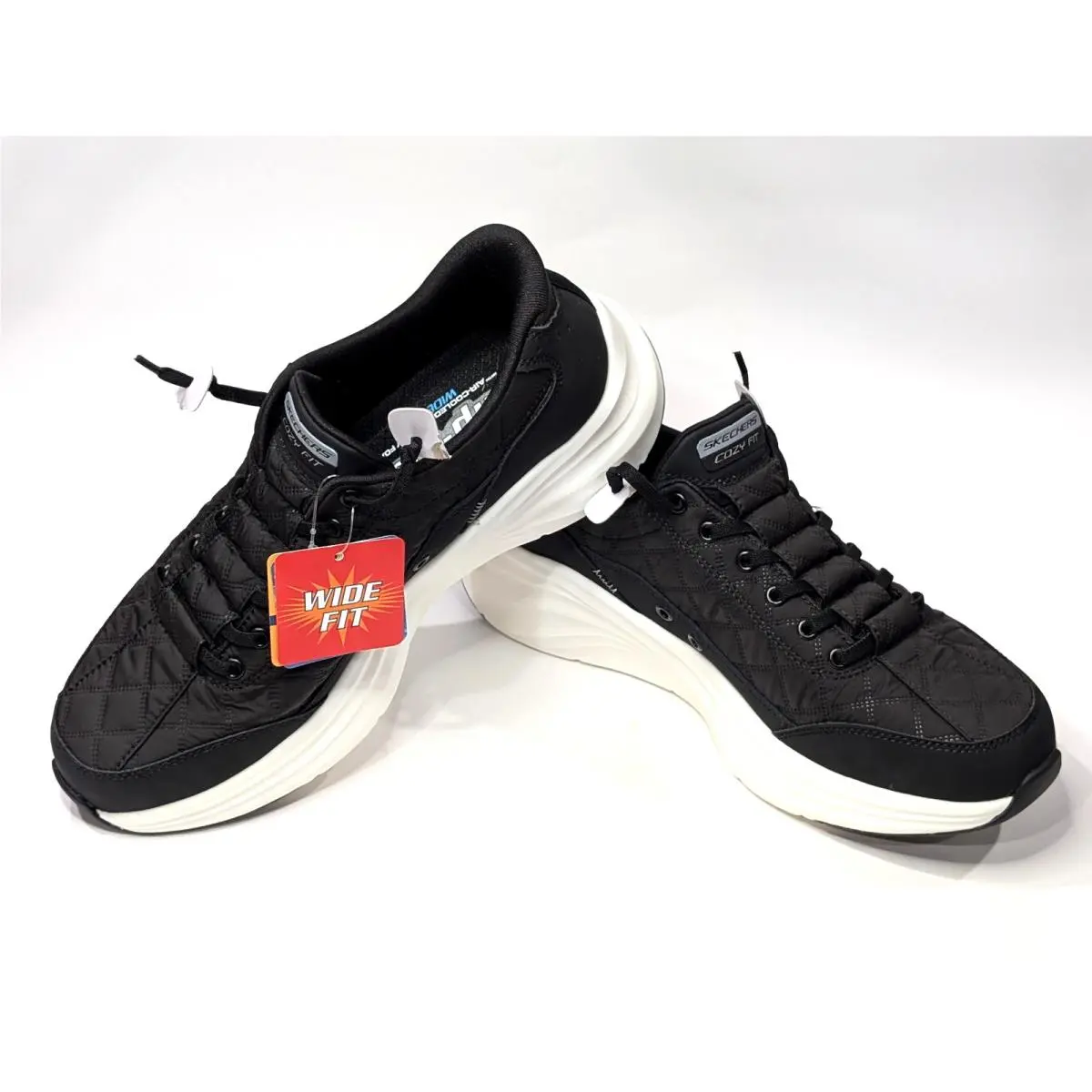Skechers Slip-ins Contour Foam Cozy Fit Black/white Men`s Sneakers-sz 9 Wide