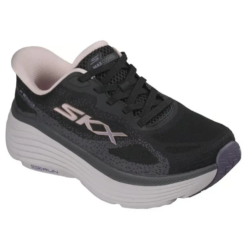 Womens Skechers Slip Ins Max Cushioning Endeavour Pace Rhythm Black Monomesh