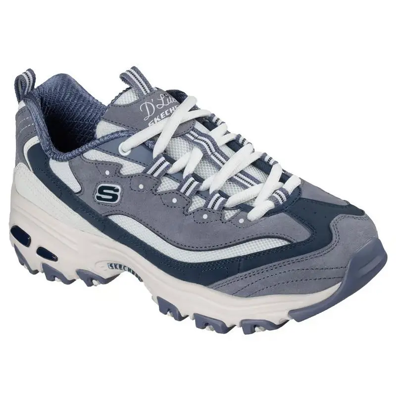 Womens Skechers D`lites Legacy Navy Leather Shoes