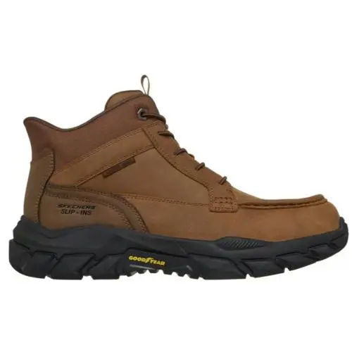 Skechers Men`s Carbon Nana Toe Slip Resistant Electrical Hazard Work Shoe 200459 - Brown