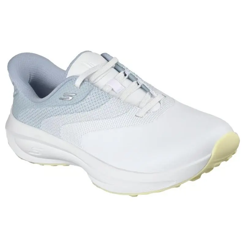 Womens Skechers Slip Ins Golf Waterproof Flow SI White Light Blue Mesh Shoes