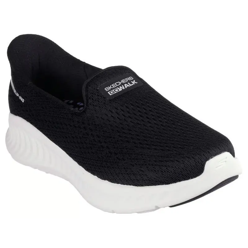 Womens Skechers Slip Ins GO Walk Now Ivy Black White Mesh Shoes