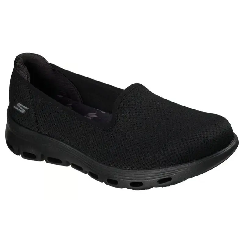 Womens Skechers Glide Step Serene Lennon Black Mesh Shoes