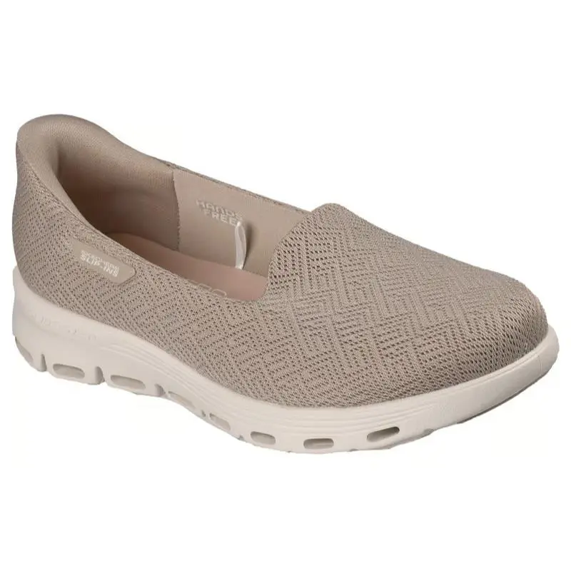 Womens Skechers Slip Ins Glide Step Serene Katherine Taupe Mesh Shoes