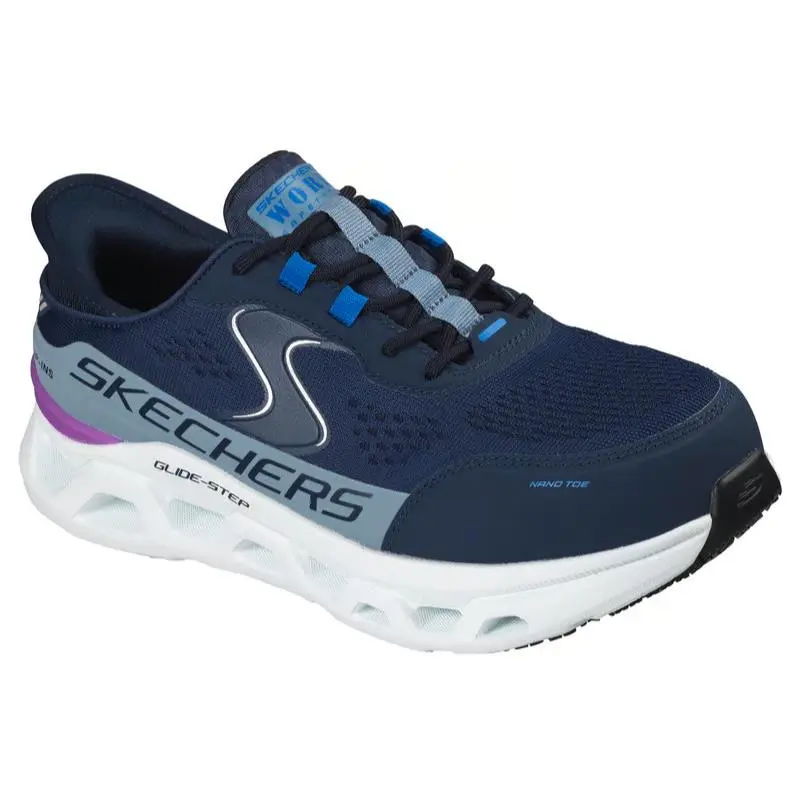 Womens Skechers Slip Ins Work Slip Resistant Glide Step Altus Navy Blue Mesh