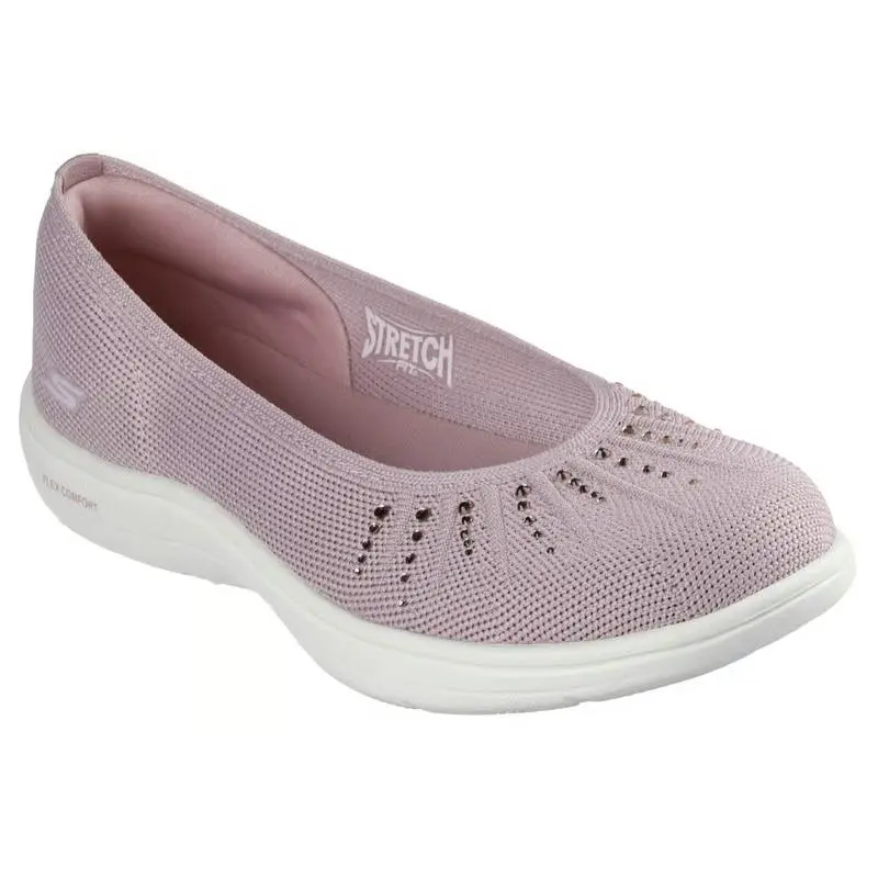 Womens Skechers ON The GO Flex Radiant Summer Mauve Knit Shoes