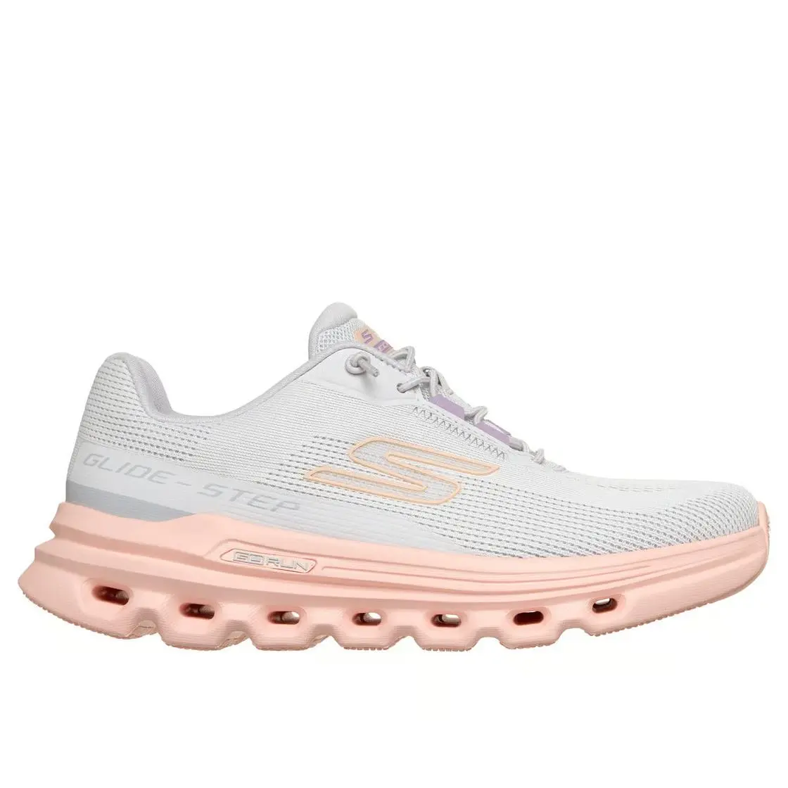 Skechers Shoes Women`s Glide Step Arch Fit Go Run Gray Pink Sport Comfort 129802