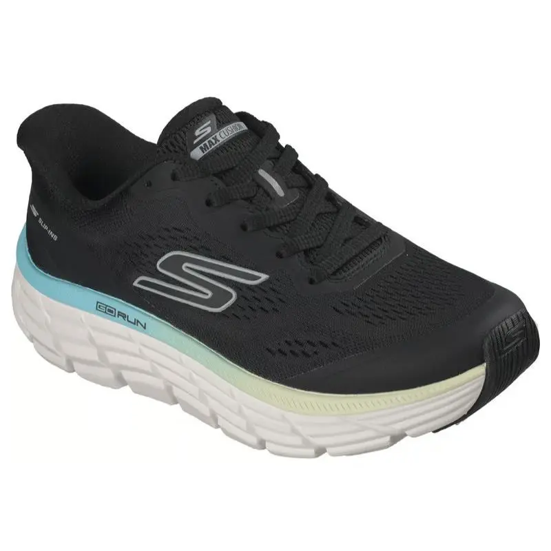 Womens Skechers Slip Ins Max Flex Black Mesh Shoes