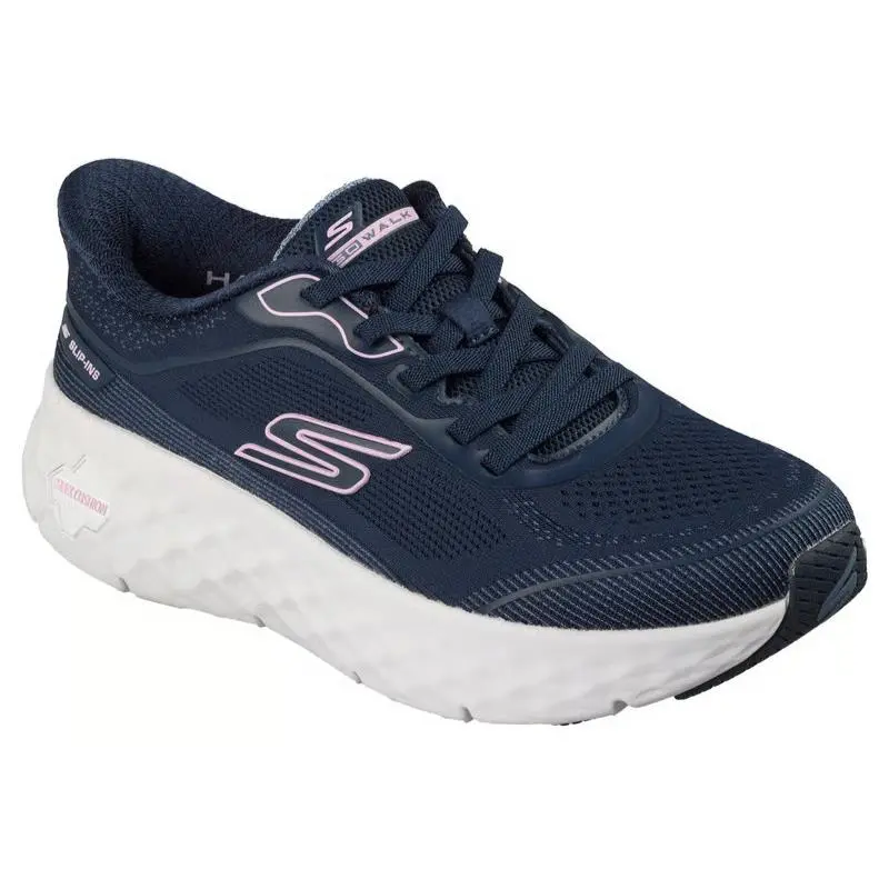 Womens Skechers Slip Ins GO Walk Max Cushioning Flex Remi Navy Pink Mesh