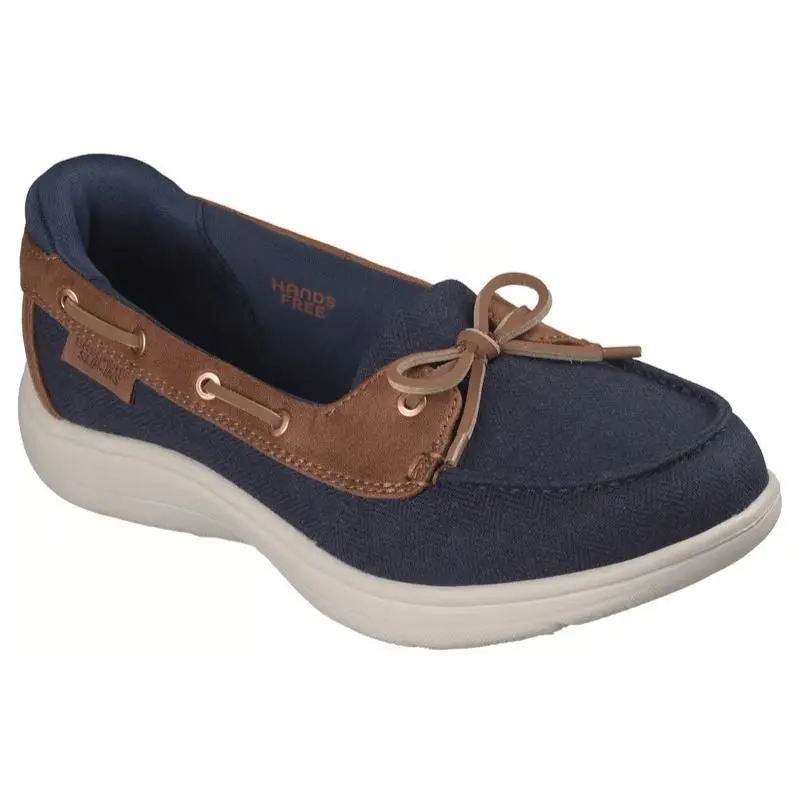 Womens Skechers Slip Ins ON The GO Flex Radiant Manhattan Navy Canvas Shoes
