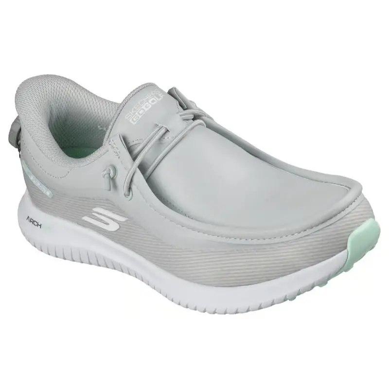 Womens Skechers Slip Ins Golf Flight Moc Twist Light Gray Moc-toe Shoes