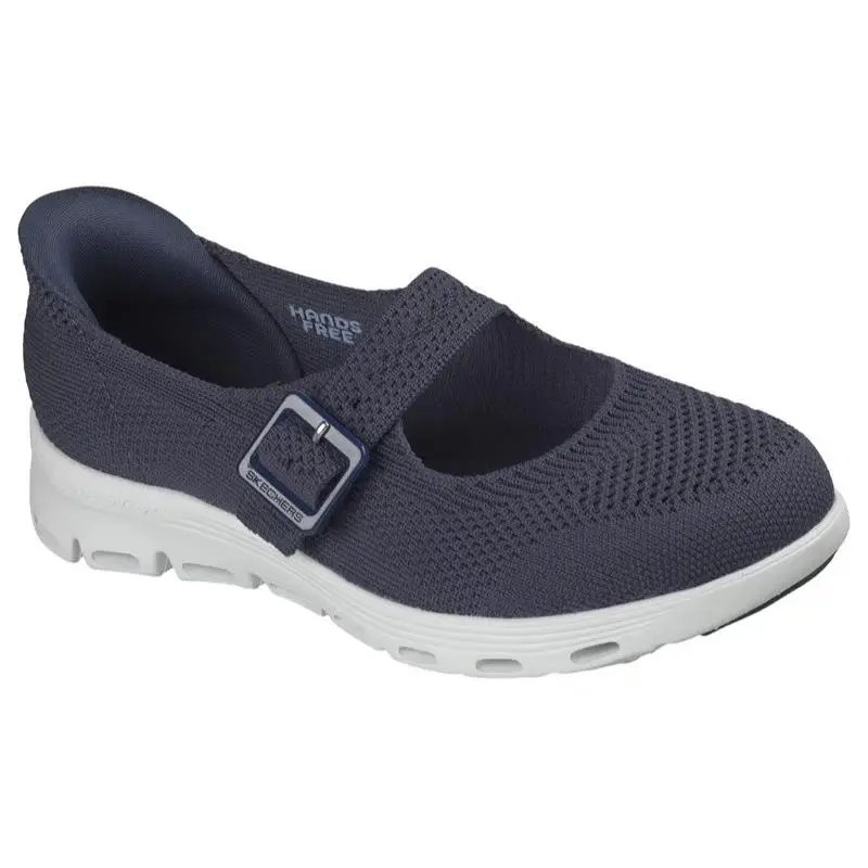 Womens Skechers Slip Ins Glide Step Serene Atta Girl Navy Knit Shoes