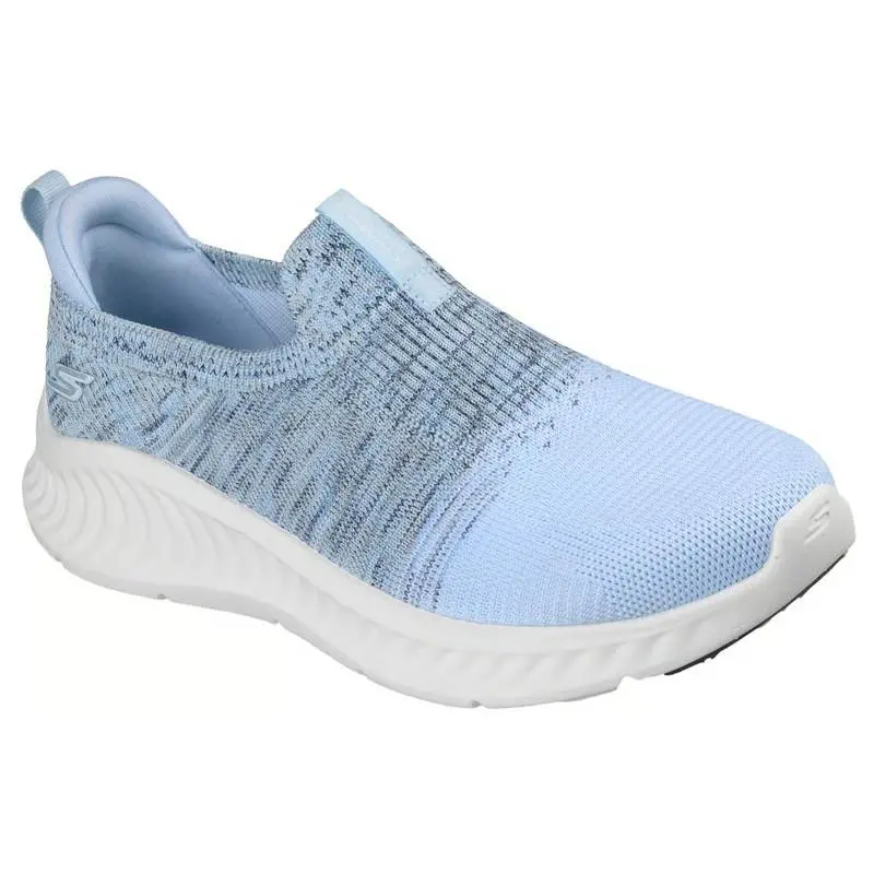 Womens Skechers GO Walk Now Trisha Light Blue Knit Shoes