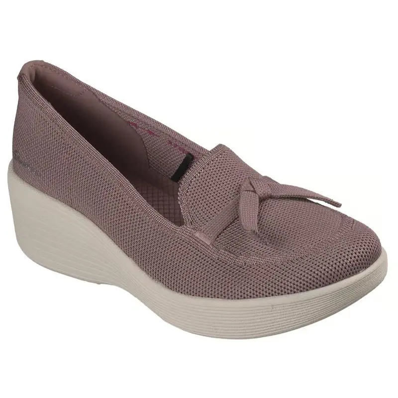 Womens Skechers Relaxed Fit Parallel Soaring Softly Mauve Knit Shoes