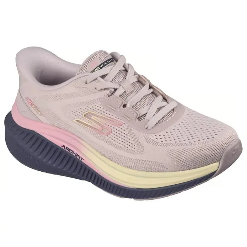 Womens Skechers Slip Ins GO Walk Max Cushioning Arch Fit Light Mauve Mesh