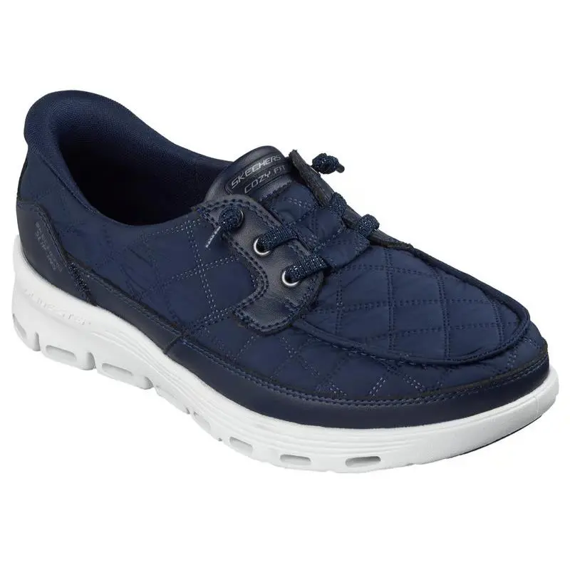 Womens Skechers Slip Ins Glide Step Serene Cozy Fit Navy Quilted Mesh
