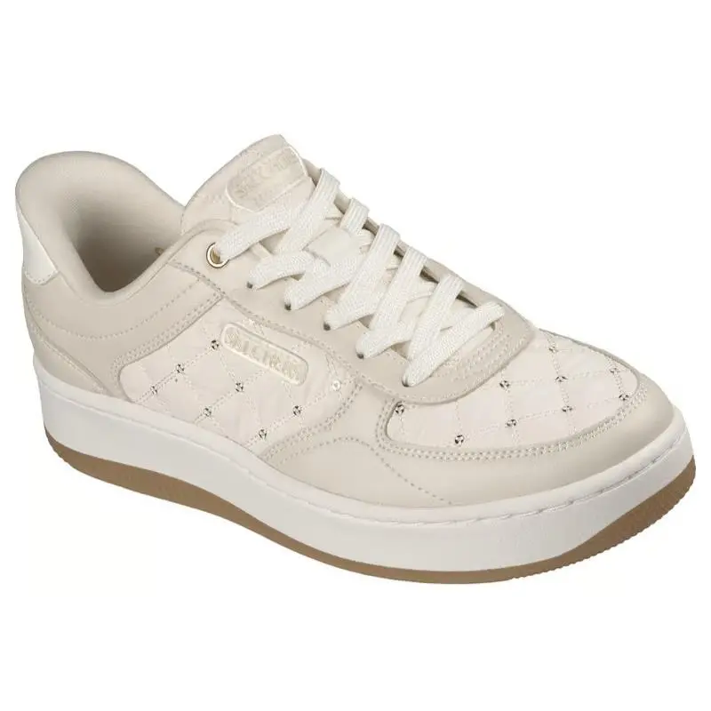 Womens Skechers Slip Ins Sport Court 92 Cozy Fit Natural Air-quited Mesh