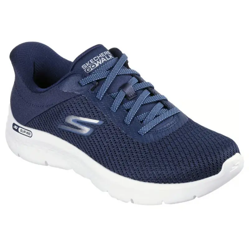 Womens Skechers Slip Ins GO Walk Flex Carla Navy White Mesh Shoes