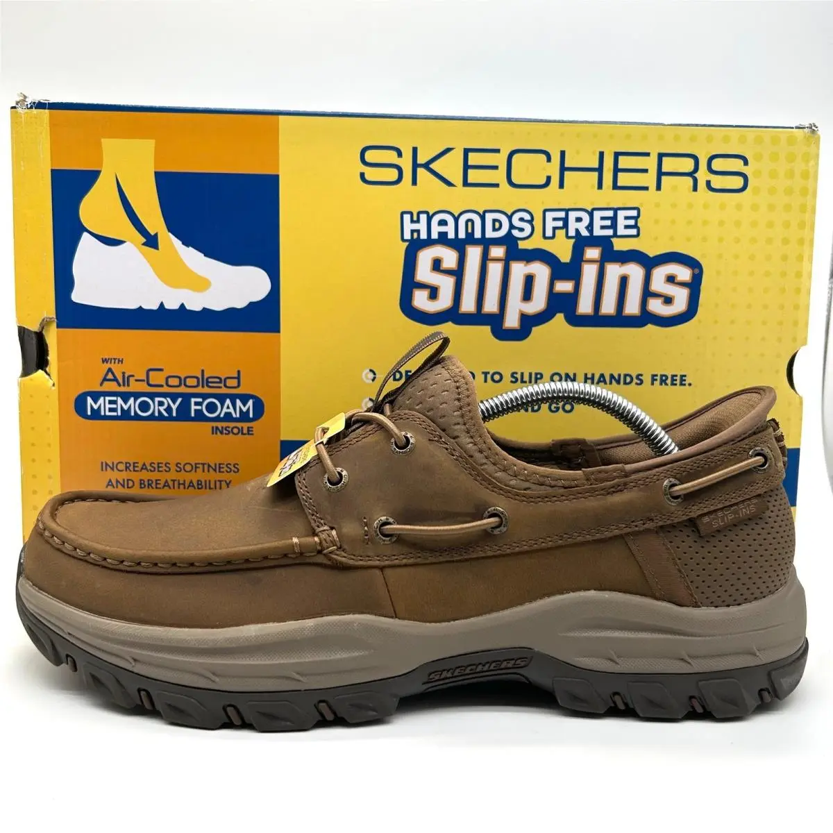 Skechers Knowlson Shore Thing Shoes Mens 11.5 Desert Brown Slip-ins Leather Boat