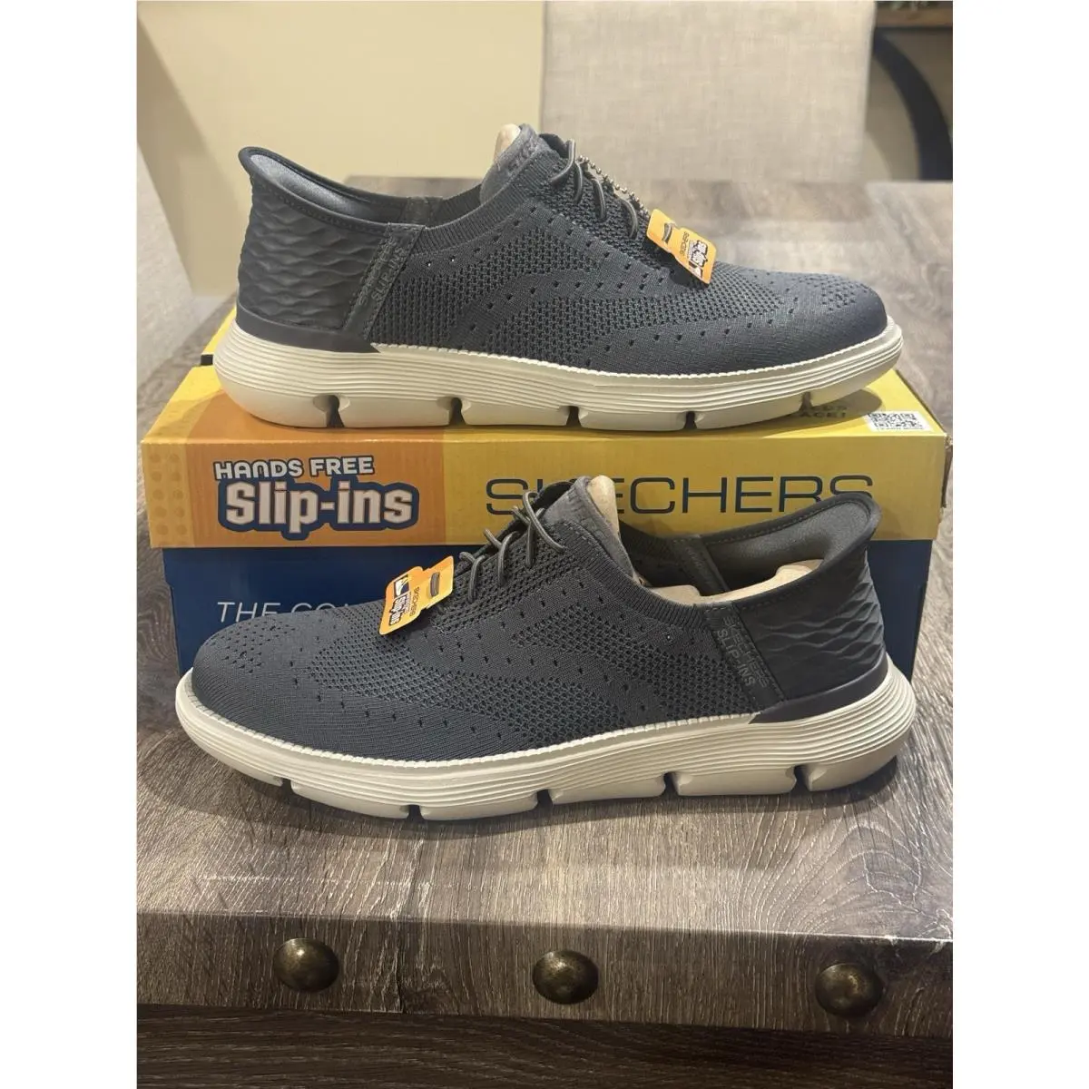 Skechers Hands Free Slip-ins Garza Palma Charcoal Men`s Shoes Sneakers Size 10