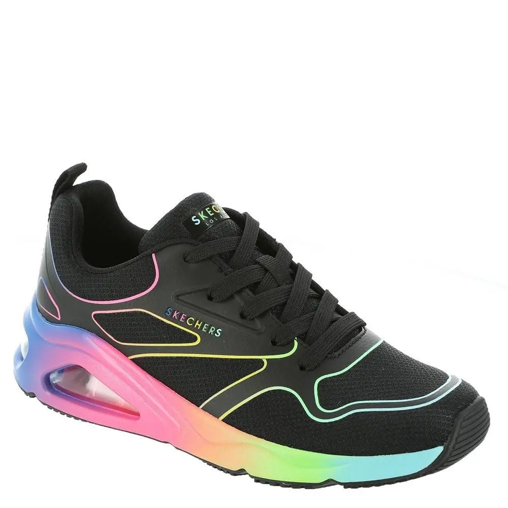 Skechers Street Women`s Tres-air Uno - Rainbow Roads Bkmt 6 M US - Black Mulit