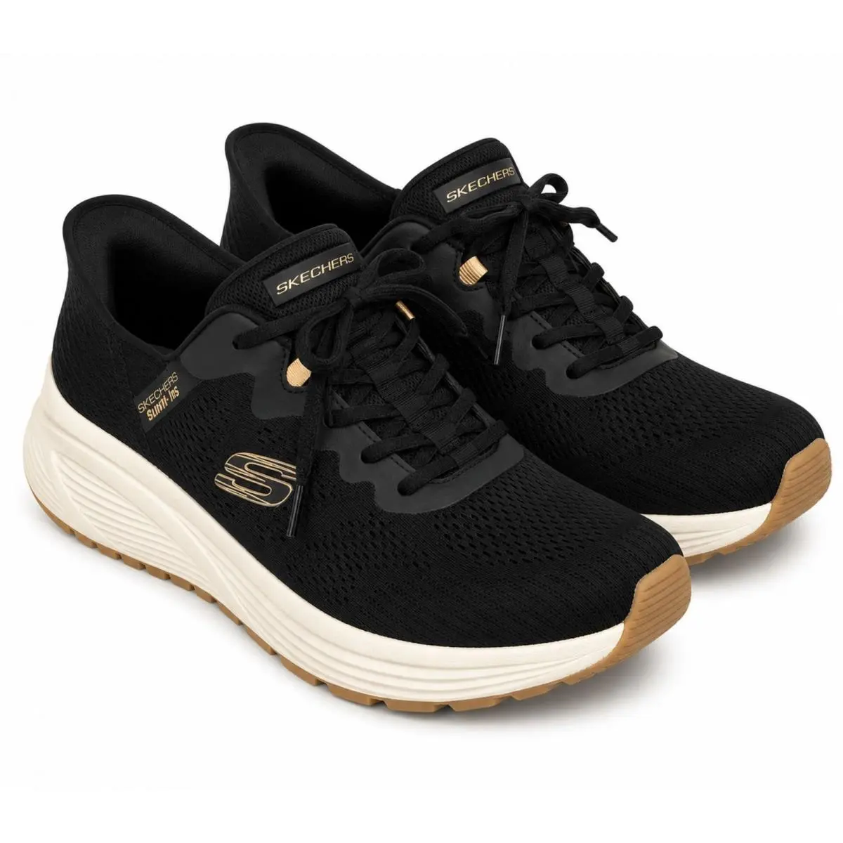 Skechers Hands Free Swift Fit Sneakers Womens 10 Black Gold