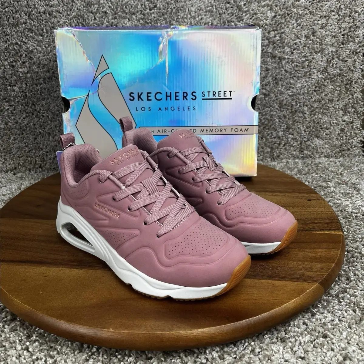 Skechers Women`s Tres Air Uno Ah-mazing Size 5 Rose Casual Shoes Sneakers