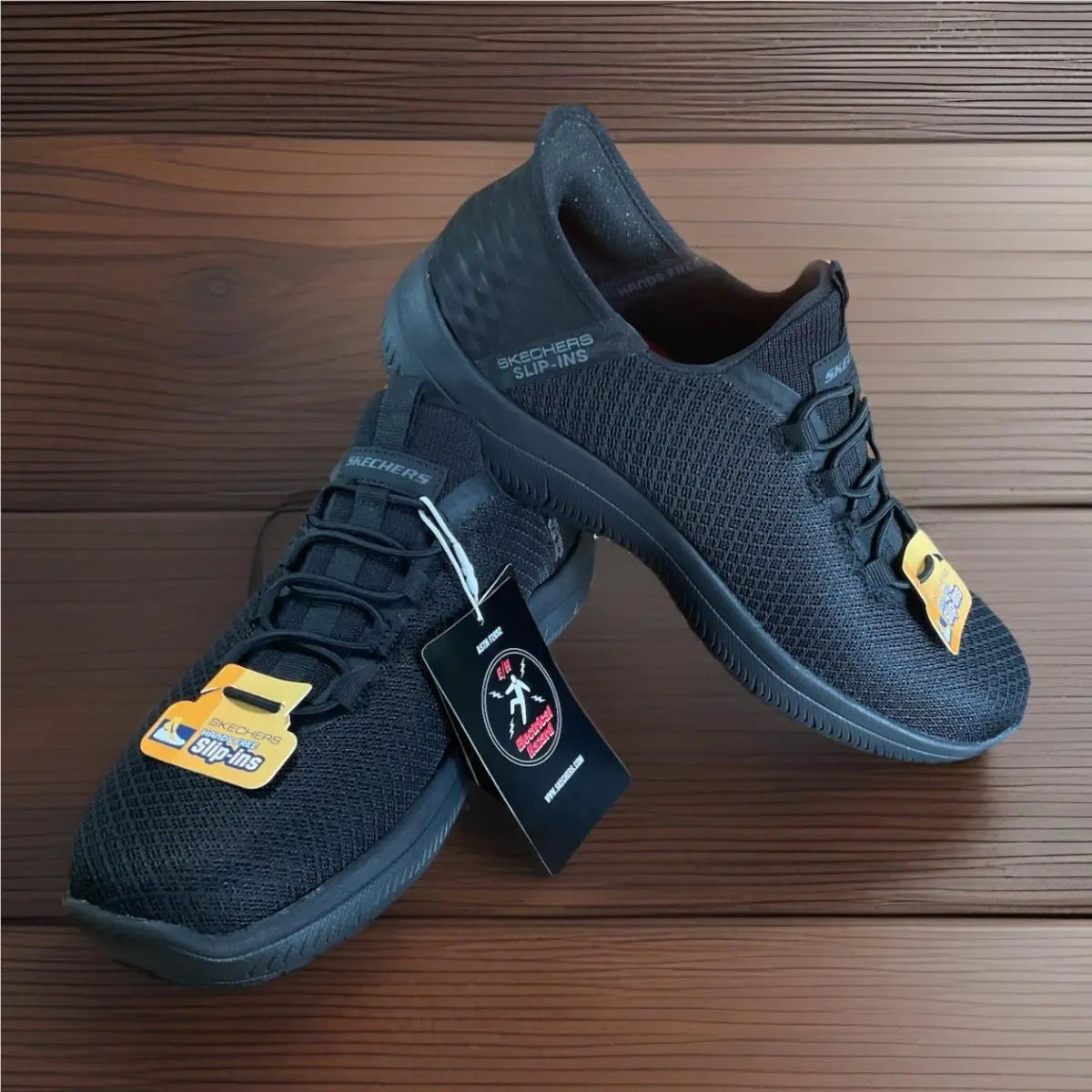 Mens Skechers Slip-ins Work Summits - Colsin Black Mesh 7M Memory Foam