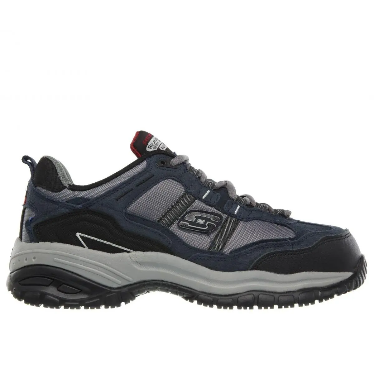 Skechers Work Mens Relaxed Fit Soft Stride Grinnel Comp Toe Work Shoe Navy/grey - Navy/Gray