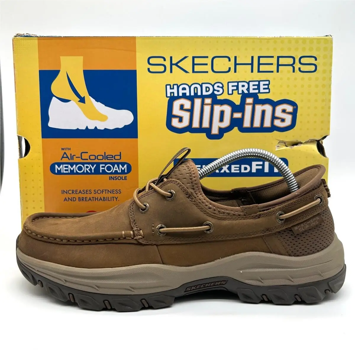 Skechers Knowlson Shore Thing Shoes Mens 9.5 Desert Brown Slip-in Boat Relaxed