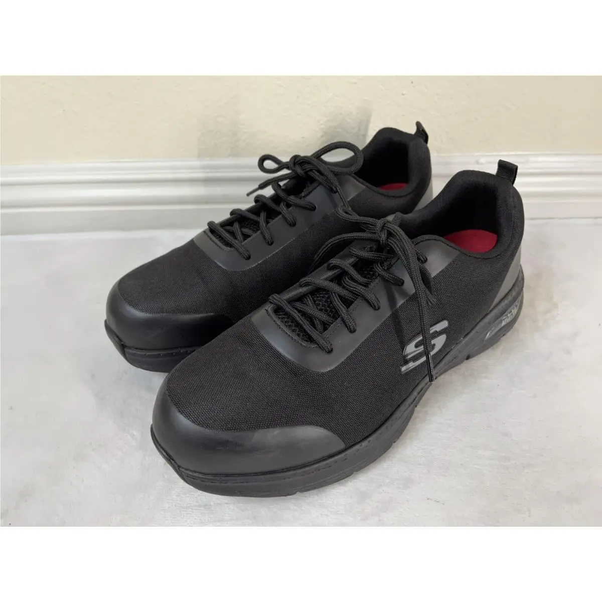 Skechers Mens Arch Fit SR - Ringstap Alloy Toe Work Sneakers Black US Size 12