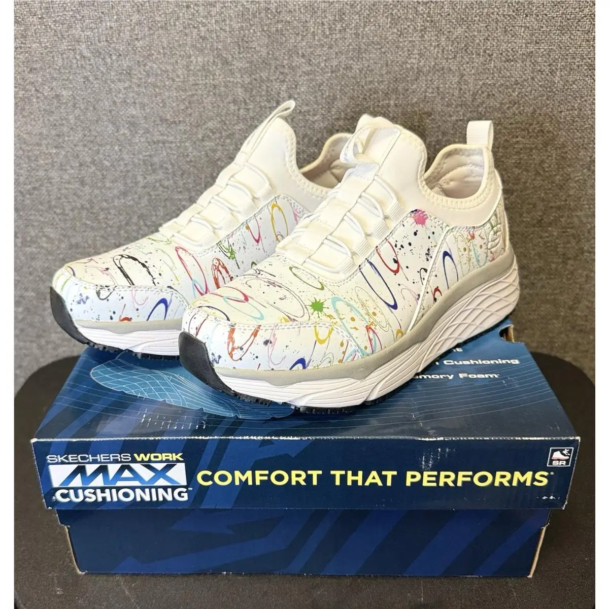 Skechers Work Max Cushioning Elite SR Women`s Anti-slip Sneakers Size 8