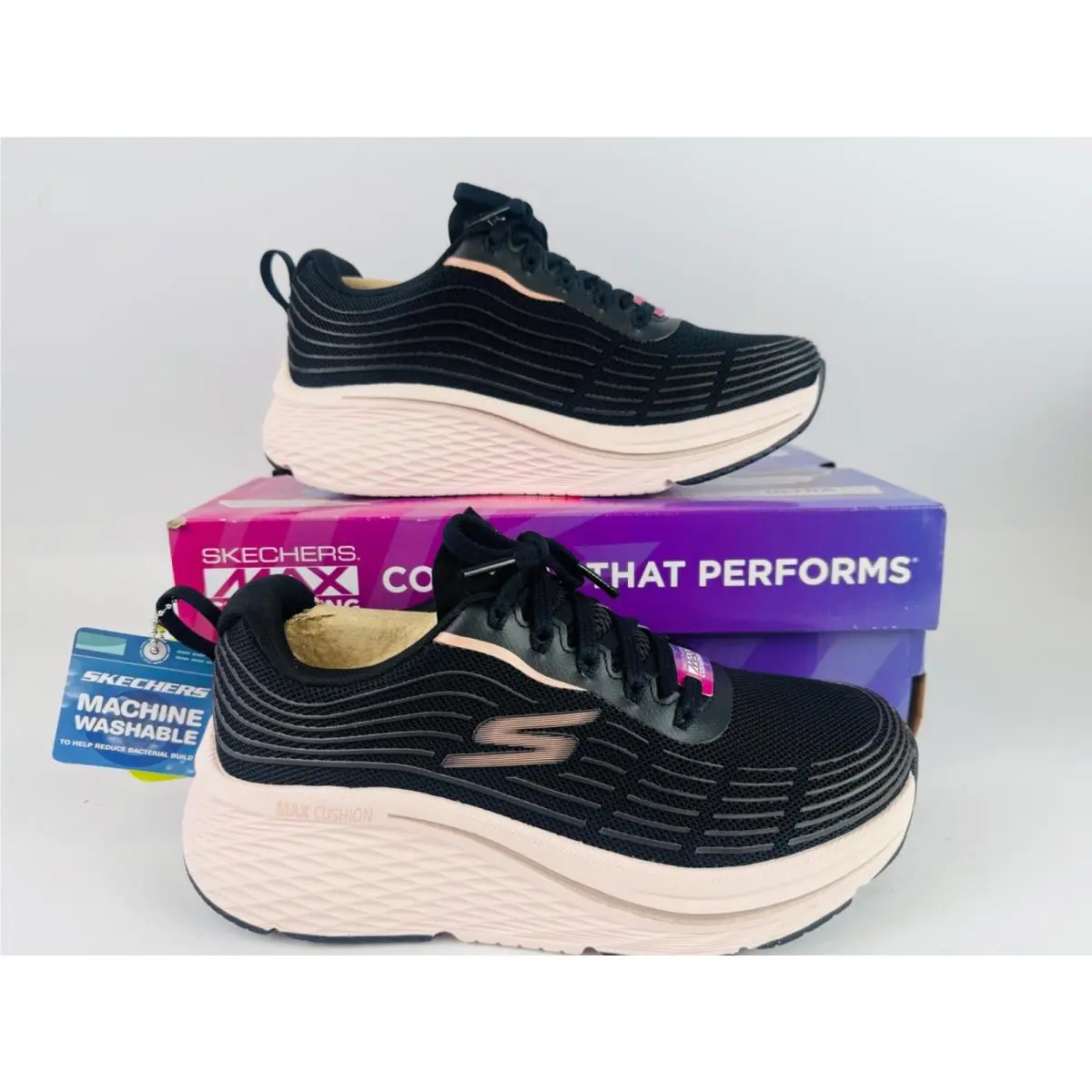 Skechers Women`s Max Cushioning Elite 2.0 Sneaker Black/rose Gold Size 5.5